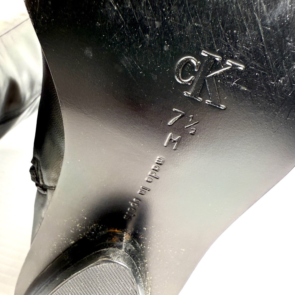 Calvin Klein Women's Black Leather Boots - Picture 10 of 11